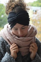 Čiapky, čelenky, klobúky - Čelenkočiapka  100% merino antracit - 16877800_