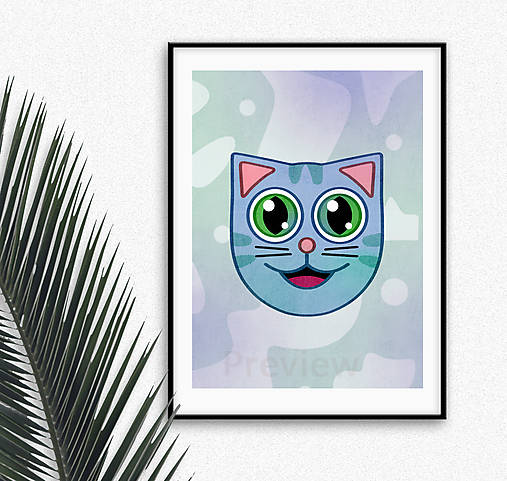 Grafika - Mačka poster (nadšená) - 16878611_