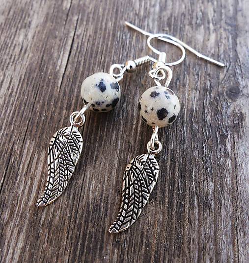 Náušnice - Náušnice s anjelským krídlom z liečivého kameňa jaspisu - 16879784_