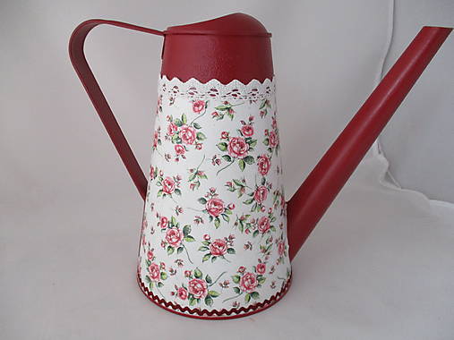 Nádoby - Kovová krhla ružičky - 16879519_