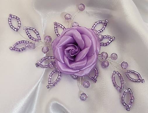 Ozdoby do vlasov - Saténová ružička  - 16880444_