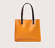Kabelky - Kožená shopper kabelka TOTE BAG | žltá - 16882202_