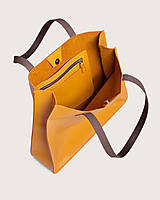 Kabelky - Kožená shopper kabelka TOTE BAG | žltá - 16882443_