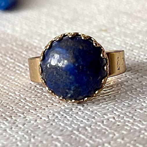 Lapis Lazuli Stainless Steel Gold Ring / Elegantný prsteň s lazuritom E050