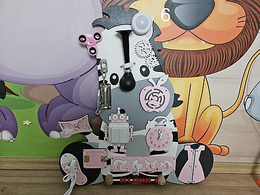 Hračky - Montessori doska activity board pre deti ZEBRA (variant 6) - 16884247_