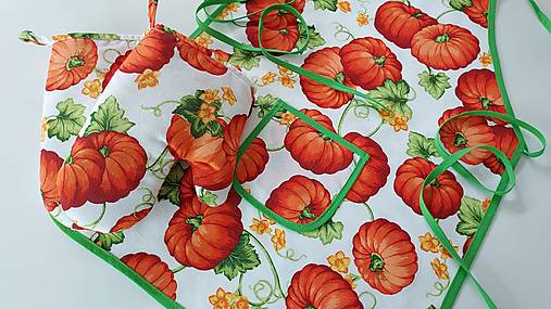 Iné oblečenie - Kuchynská zástera,,tekvice" - 16887070_