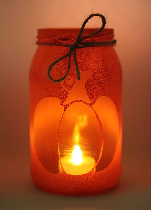 Svietidlá - Jesenný svietnik Tekvička - 16886490_