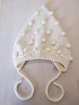 Detské čiapky - Merino čiapočka - škriatok s guličkami (6-12mesiacov (váš výber)) - 16886960_