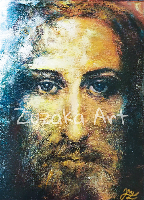 Obrazy - Print - Tvár Krista podľa Turínskeho plátna - 16886143_