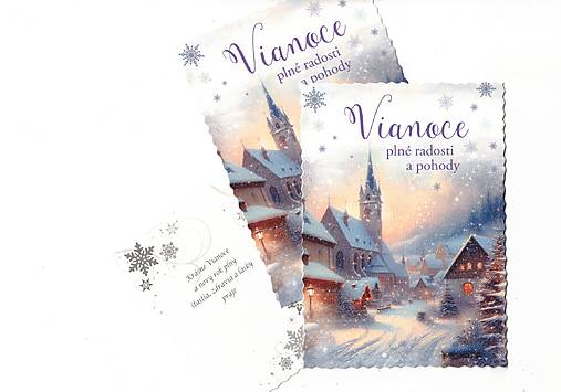 Papier - Pohľadnica s vinšom "Vianoce plné radosti" - 16889788_