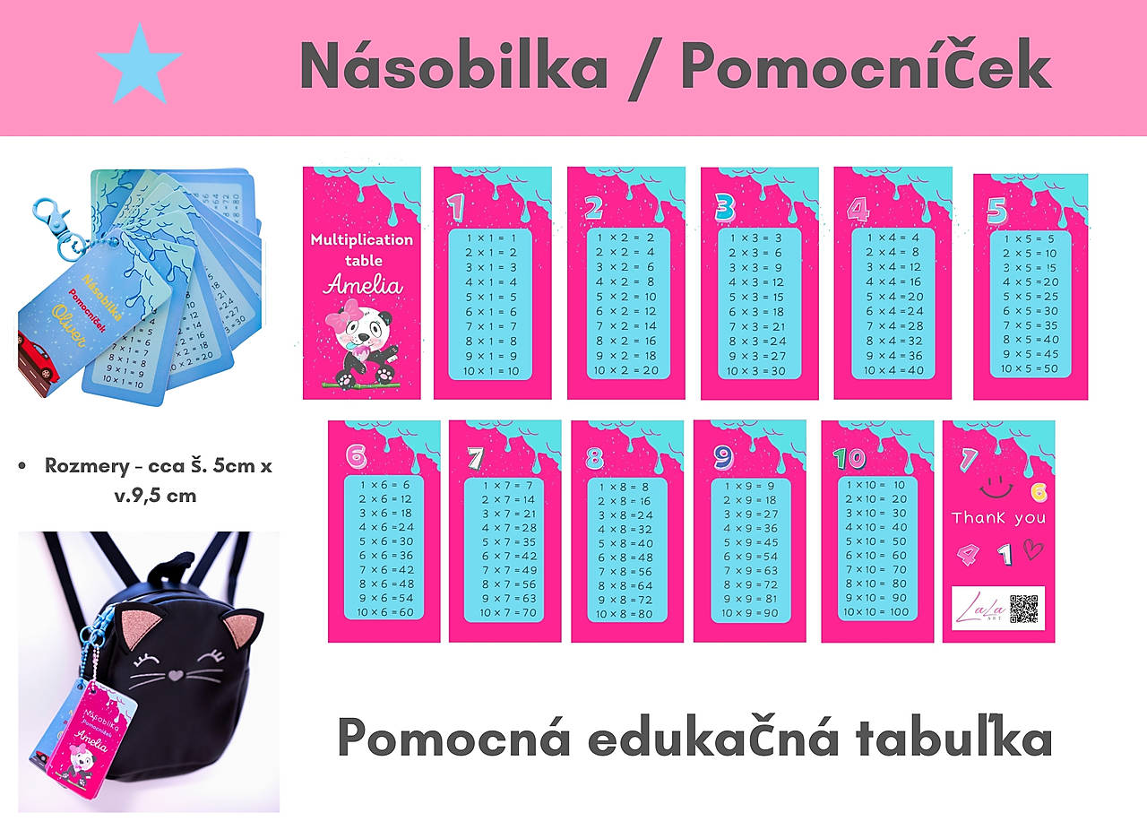 Personalizovaná násobilka – prívesok pre vašich školákov