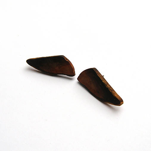 Náušnice - Drevené náušnice napichovacie - hruškové kúsky - 16889387_