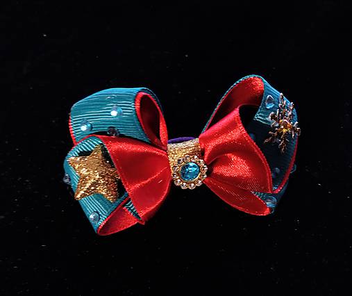 Ozdoby do vlasov - Gumička do vlasov - Elegancia v tmavotyrkysovej - 16892377_