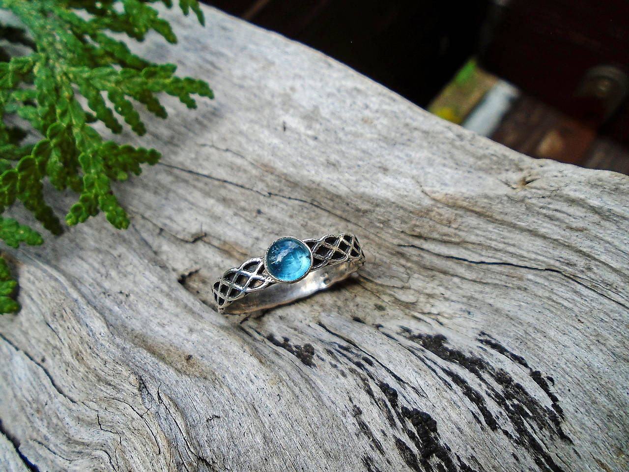 Strieborny prsteň Ag 925 Pletenec Kyanit 