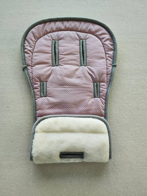 Detský textil - VLNIENKA podložka do kočíka Noordi Sole 100% MERINO TOP SUPER WASH Natural Bodka ružová  - 16897588_