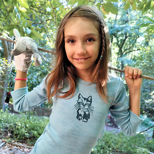 Detské oblečenie - TERMO merino tričko s autorskou potlačou, detské, modrý melír - 16897888_