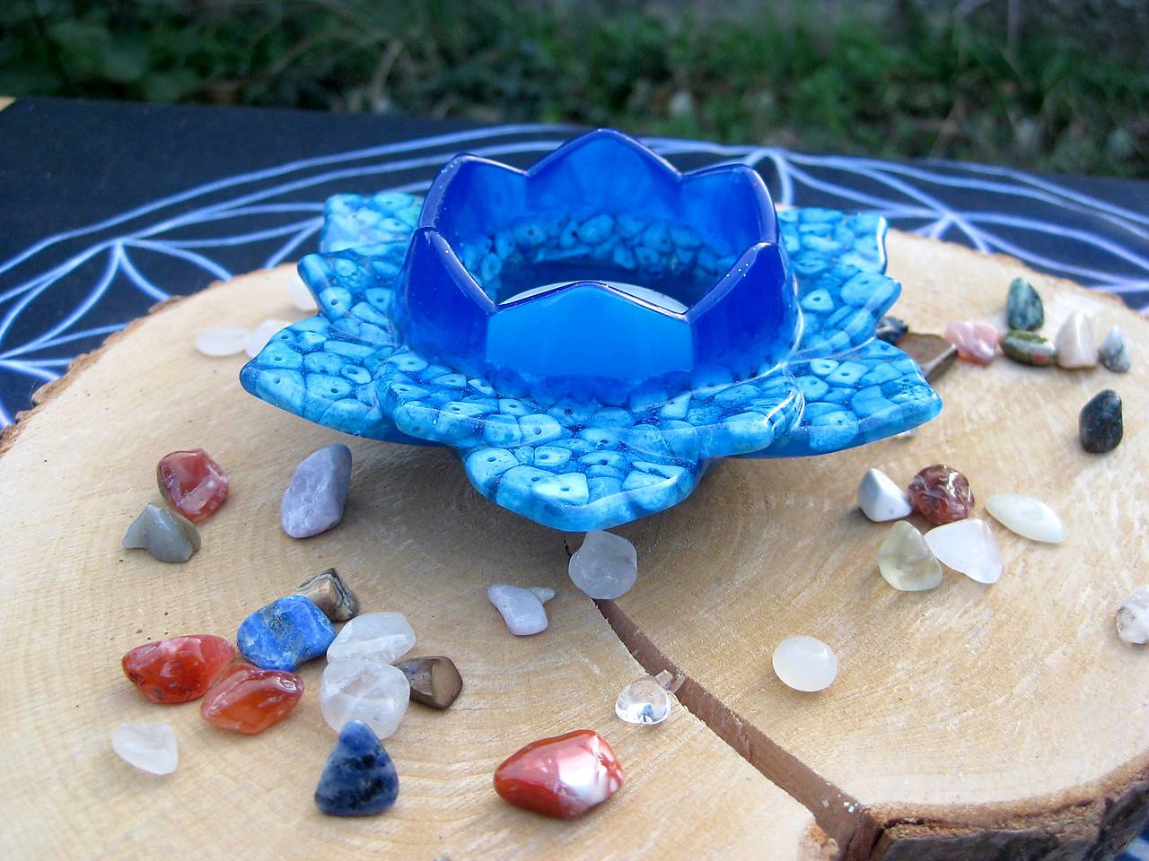 Svietnik lotos kvet (POKOJ s tyrkenitom, č. 4166)