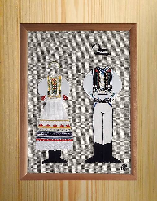 Dekorácie - Krojovaný pár Parchovany ml - 16899157_