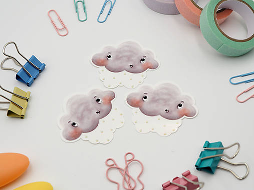 Papier - Nálepka Obláčik - 16897642_