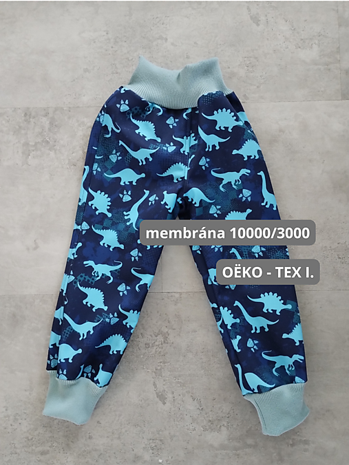 Detské oblečenie - Jesenné softshellové nohavice s fleecom dino 86 - 16900535_