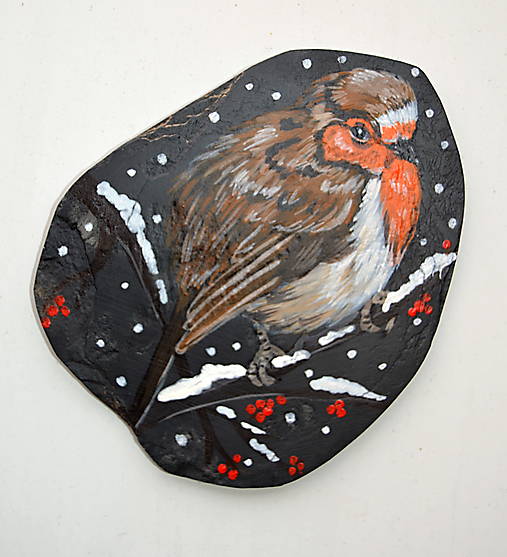 Magnetky - Maľovaný magnet - Vtáčik - 16901566_