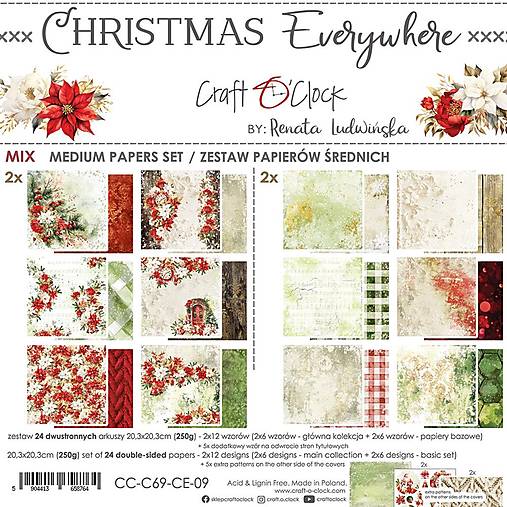 Papier - Scrapbook papier Christmas Everywhere 8x8 Mix - 16903785_