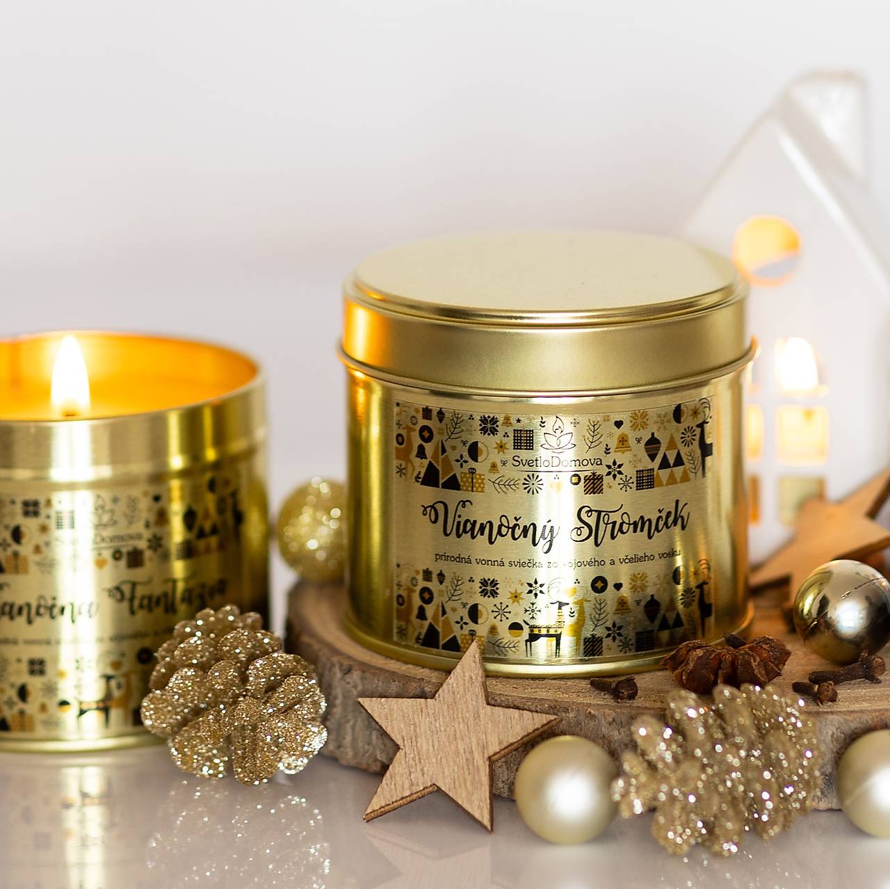 AKCIA -25% -  Sviečka zo sójového a včelieho vosku - 5vôní - 185g/55hod