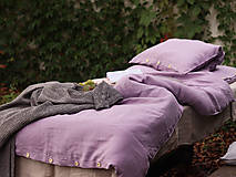 Úžitkový textil - Ľanové obliečky VIOLA (130x90 cm paplón 60x40 cm vankúš detská posteľka) - 16903352_