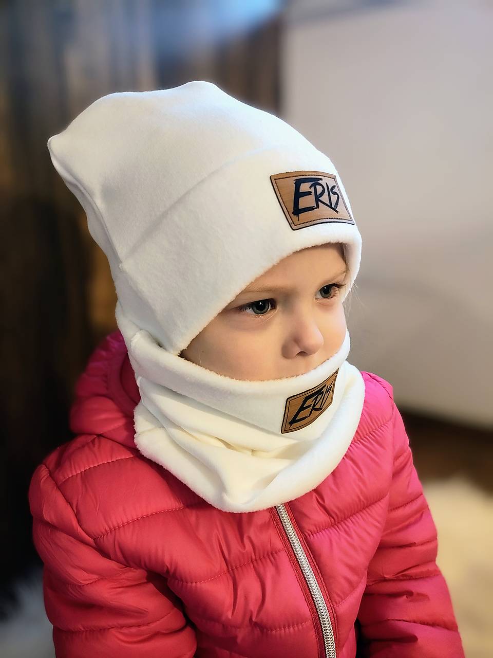 WARM set  (čiapka, nákrčník) (Biela)