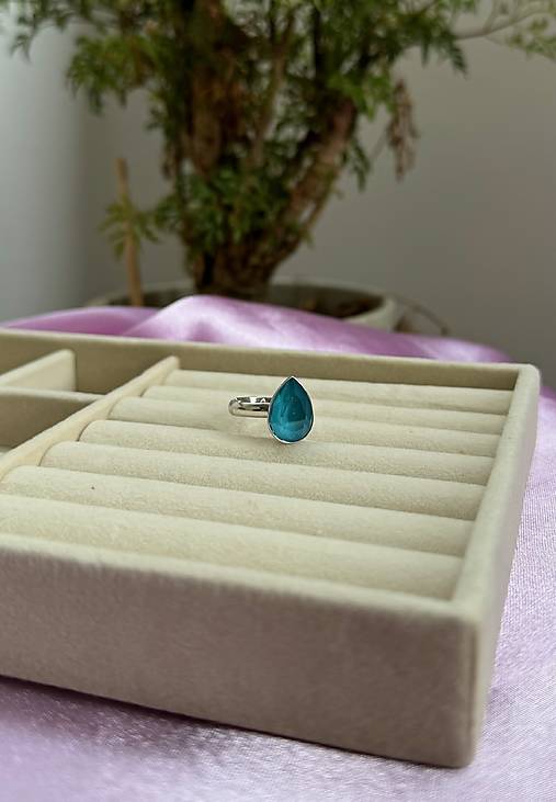 Prsteň Swarovski Element - modrá