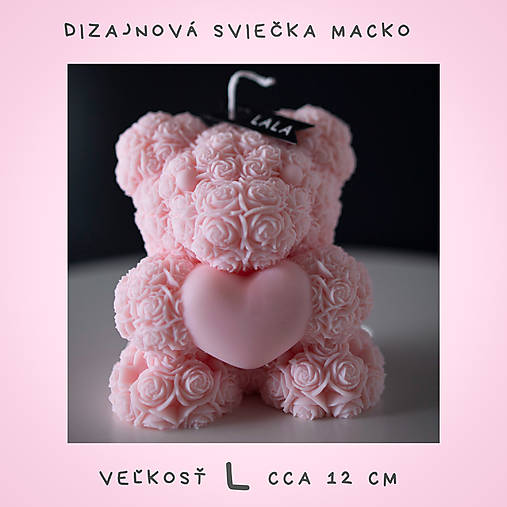 Sviečka sójová Macko L - veľká dizajnová sviečka