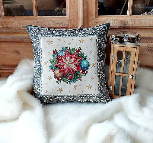 Úžitkový textil - Vianočná štóla gobelínová (Obliečka 45x 45 cm) - 16908793_