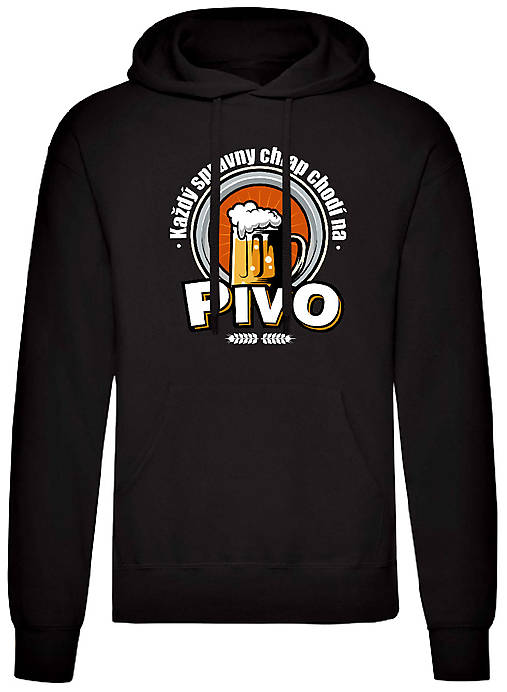 Pánske oblečenie - Každý správny chlap chodi na pivo mikina pánske (S - Čierna) - 16908715_