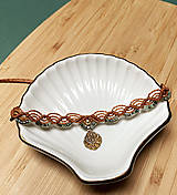 Náhrdelníky - TERRACOTTA GREEN BEADS micro macramé choker - 16910853_