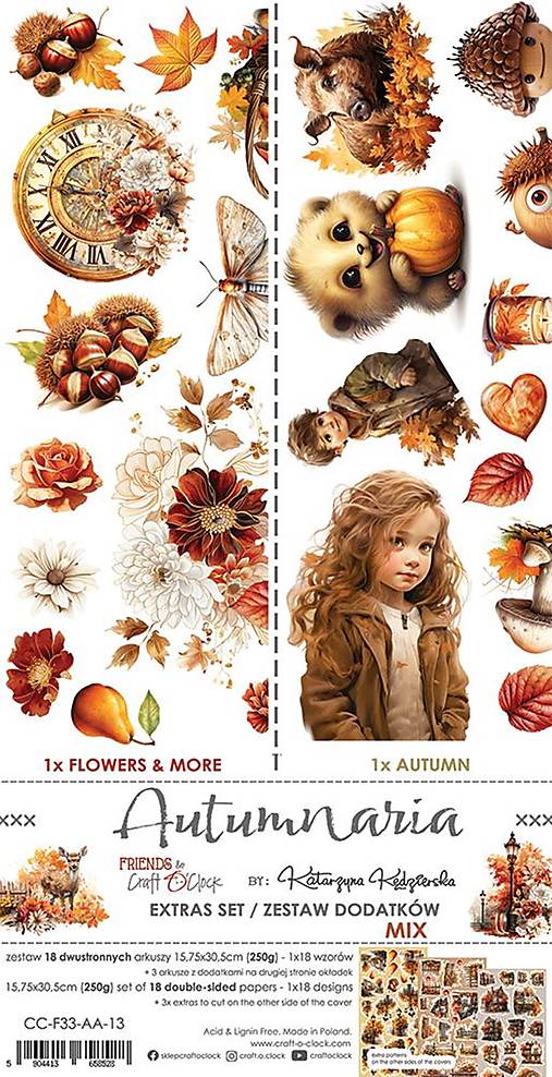 Papier - Scrapbook papier dodatkový Autumnaria Mix - 16912409_