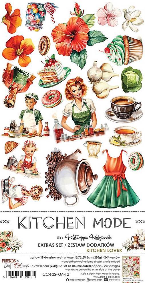 Papier - Scrapbook papier dodatkový Kitchen Mode - 16912950_