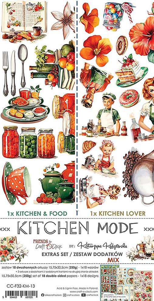 Papier - Scrapbook papier dodatkový Kitchen Mode Mix - 16913058_