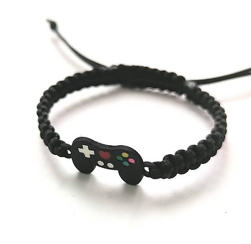 Náramky - Náramok joystick detský (čierna) - 16917983_