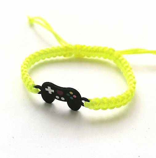 Náramky - Náramok joystick detský (žltá neon) - 16917991_
