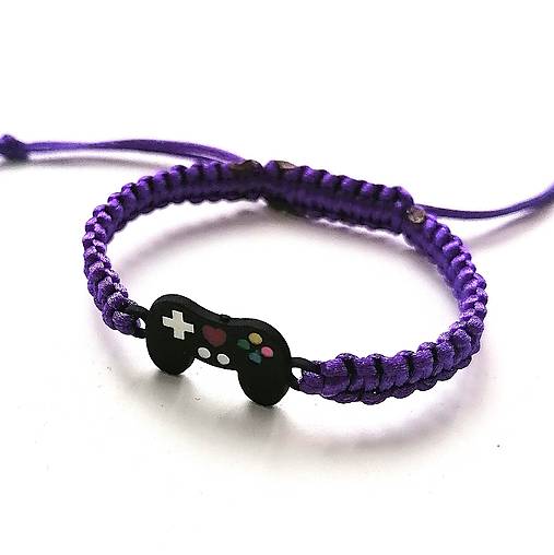 Náramky - Náramok joystick detský (fialová tmavá) - 16917994_