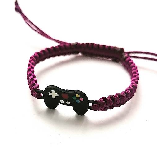 Náramky - Náramok joystick detský (vínová) - 16917995_