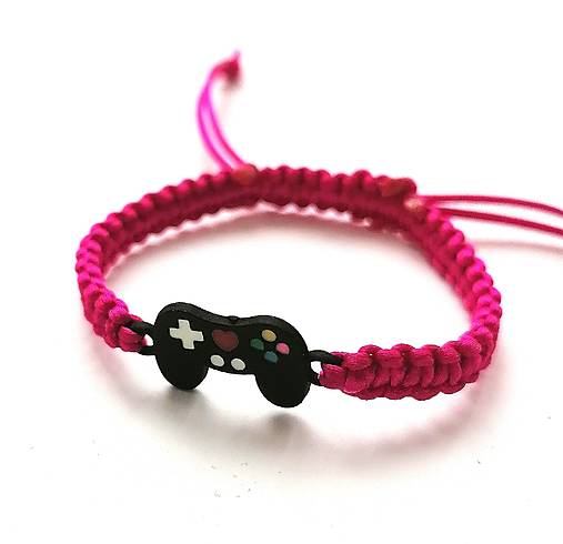 Náramky - Náramok joystick detský (fuchsia) - 16917996_