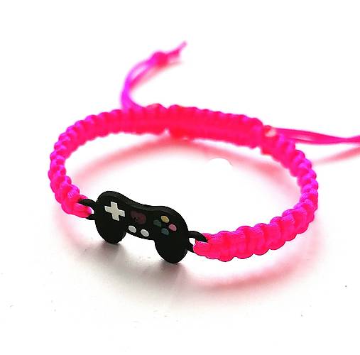 Náramky - Náramok joystick detský (ružová neon) - 16918001_