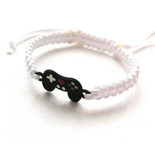 Náramky - Náramok joystick detský (biela) - 16918015_