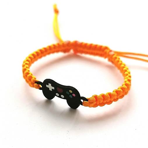 Náramky - Náramok joystick detský (žltooranžová) - 16918019_