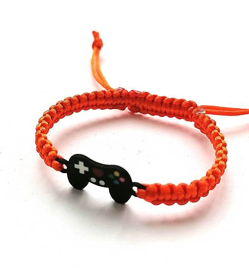 Náramky - Náramok joystick detský (oranžová) - 16918025_