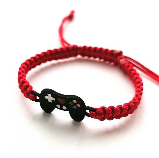 Náramky - Náramok joystick detský (červená) - 16918039_