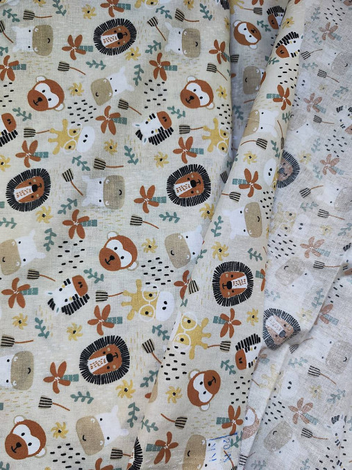 Textil - VLNIENKA DEKA a PRIKRÝVKA 100 % merino top super francúzsky dizajn  Zoo zvieratká na béžovej - 16918896_