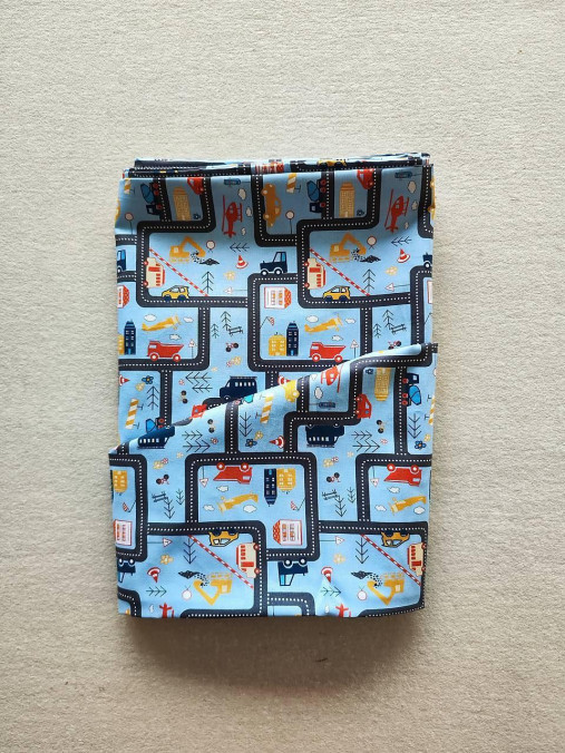 Detský textil - VLNIENKA Detské obliečky do postieľky na mieru  100% bavlna FR Autíčka na ceste bledomodré - 16920352_