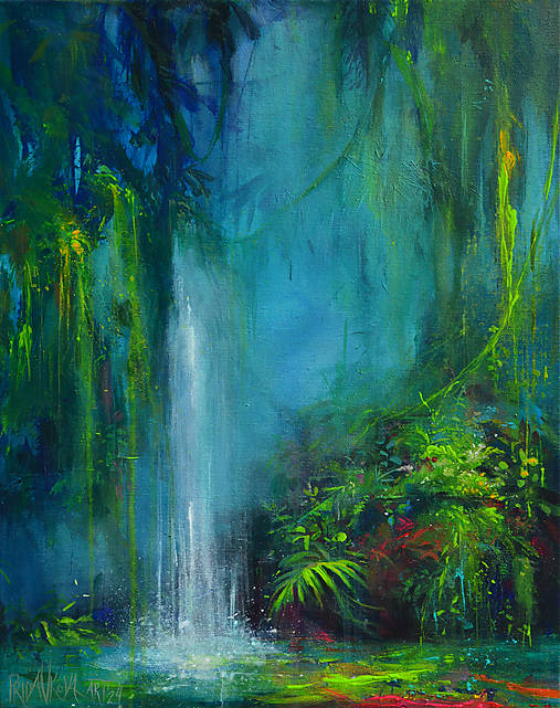 Obrazy - *PREDANÝ "Večerný kúpeľ" MAĽBA 50cm x 40cm - 16920656_